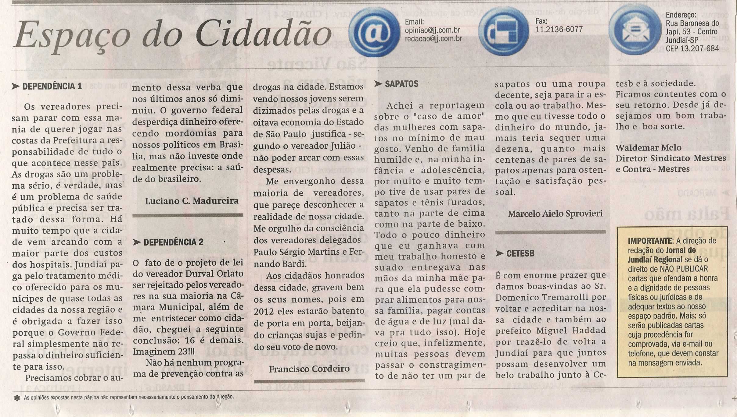 Jornal de Jundiaí - 07/04/2011
