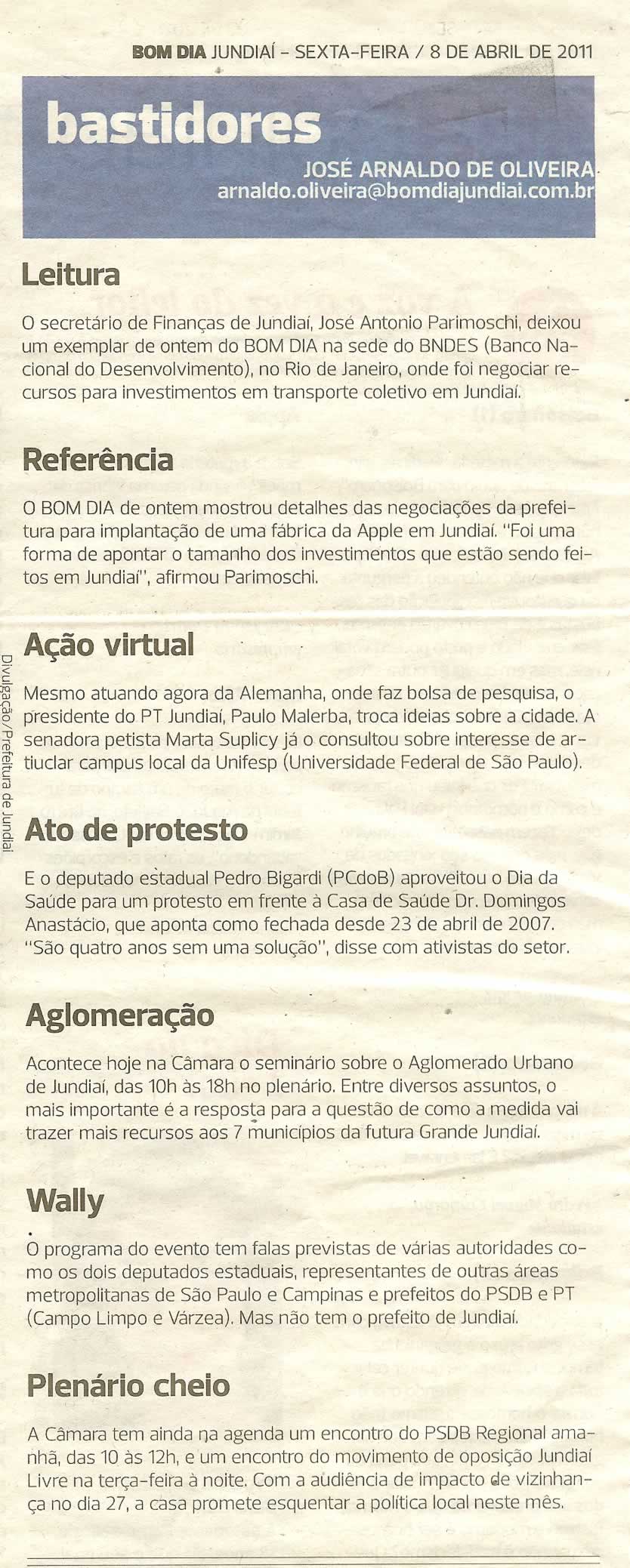 Bom Dia Jundiaí - 08/04/2011