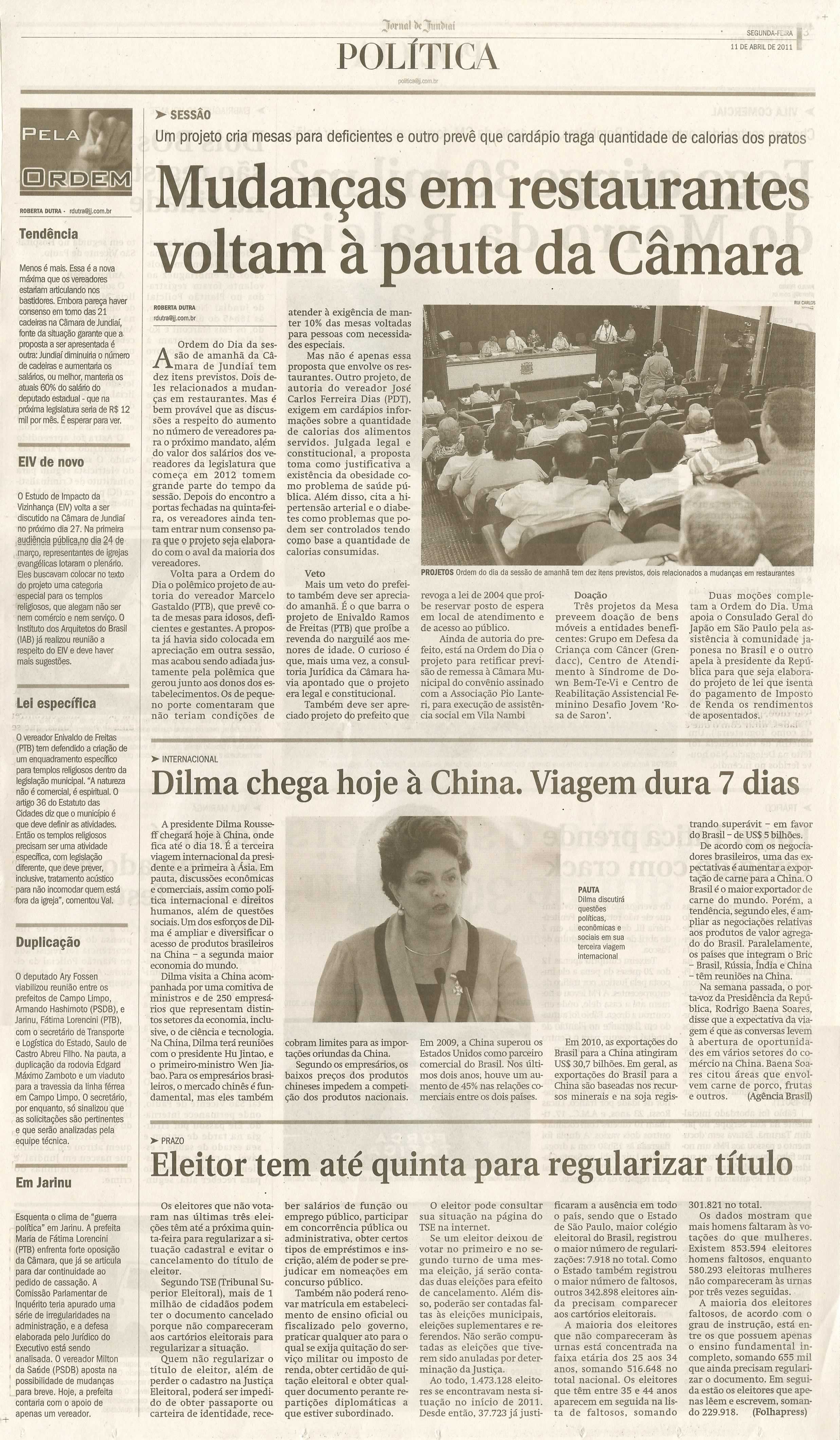 Jornal de Jundiaí - 11/04/2011