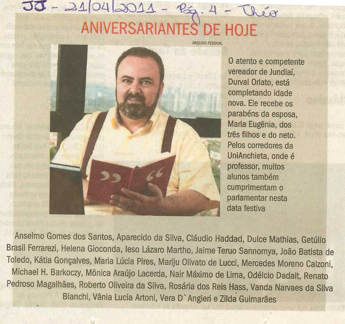 Jornal de Jundiaí - 21/04/2011