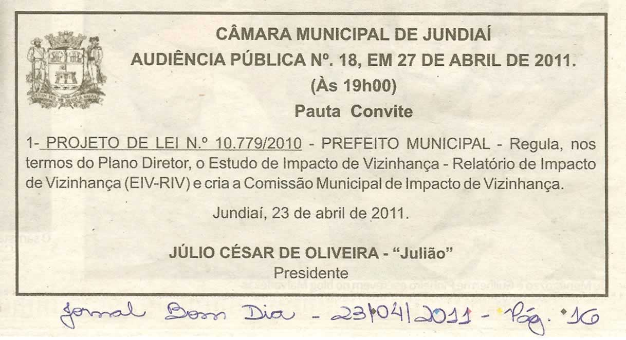Bom Dia Jundiaí - 23/04/2011