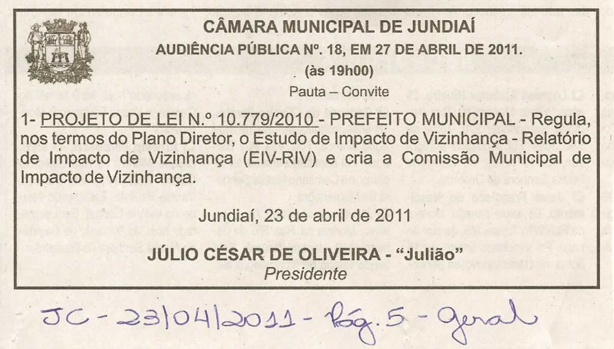 Jornal da Cidade - 23/04/2011
