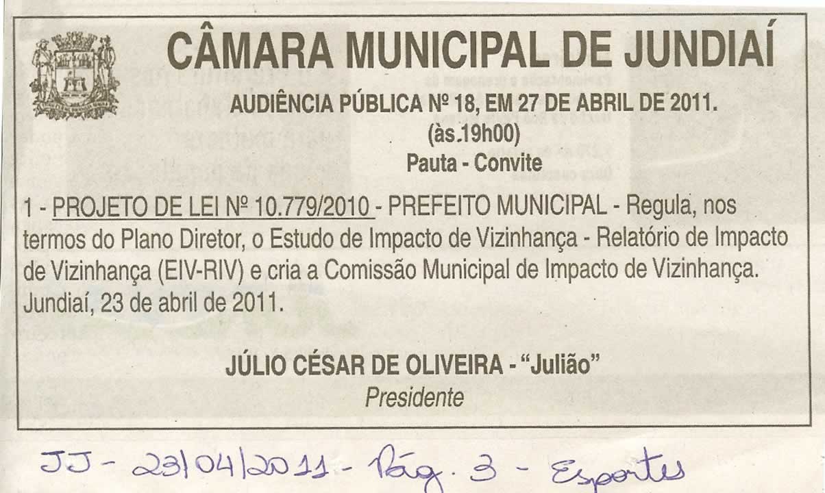 Jornal de Jundiaí - 23/04/2011