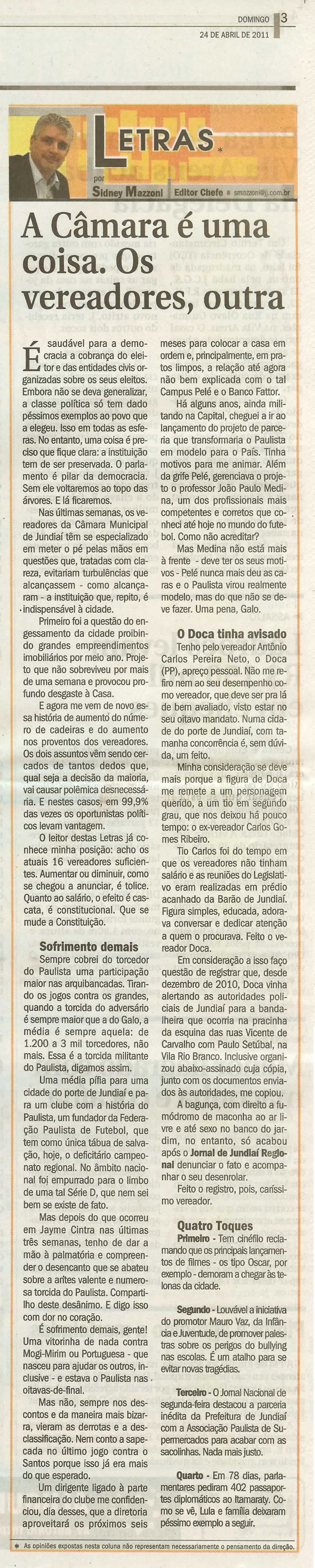 Jornal de Jundiaí - 24/04/2011
