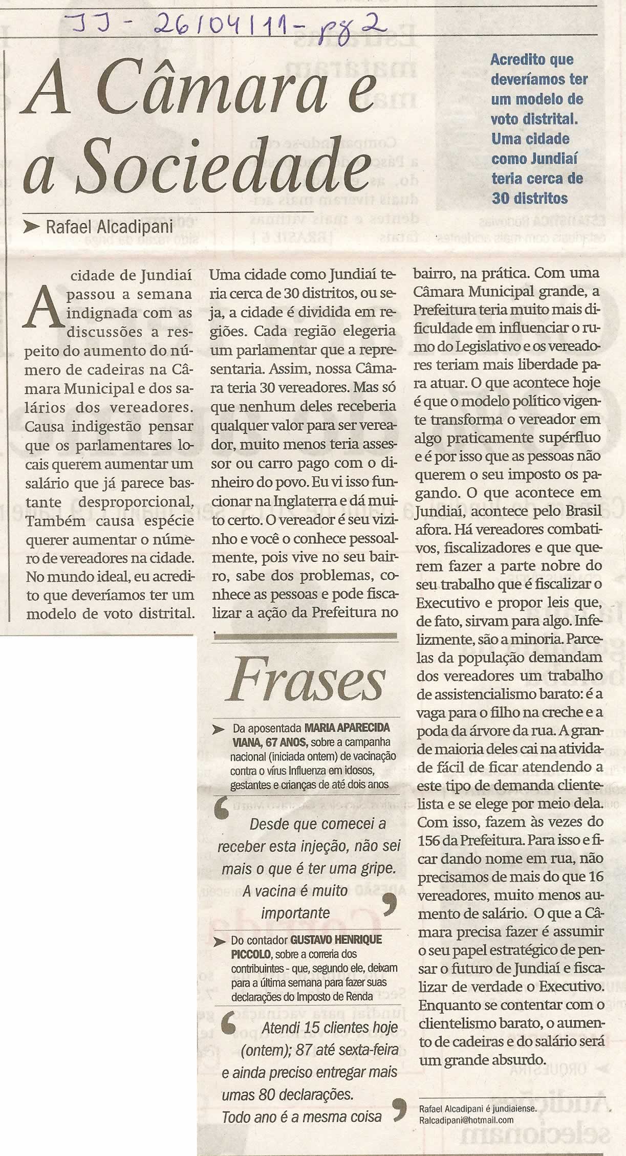 Jornal de Jundiaí - 26/04/2011