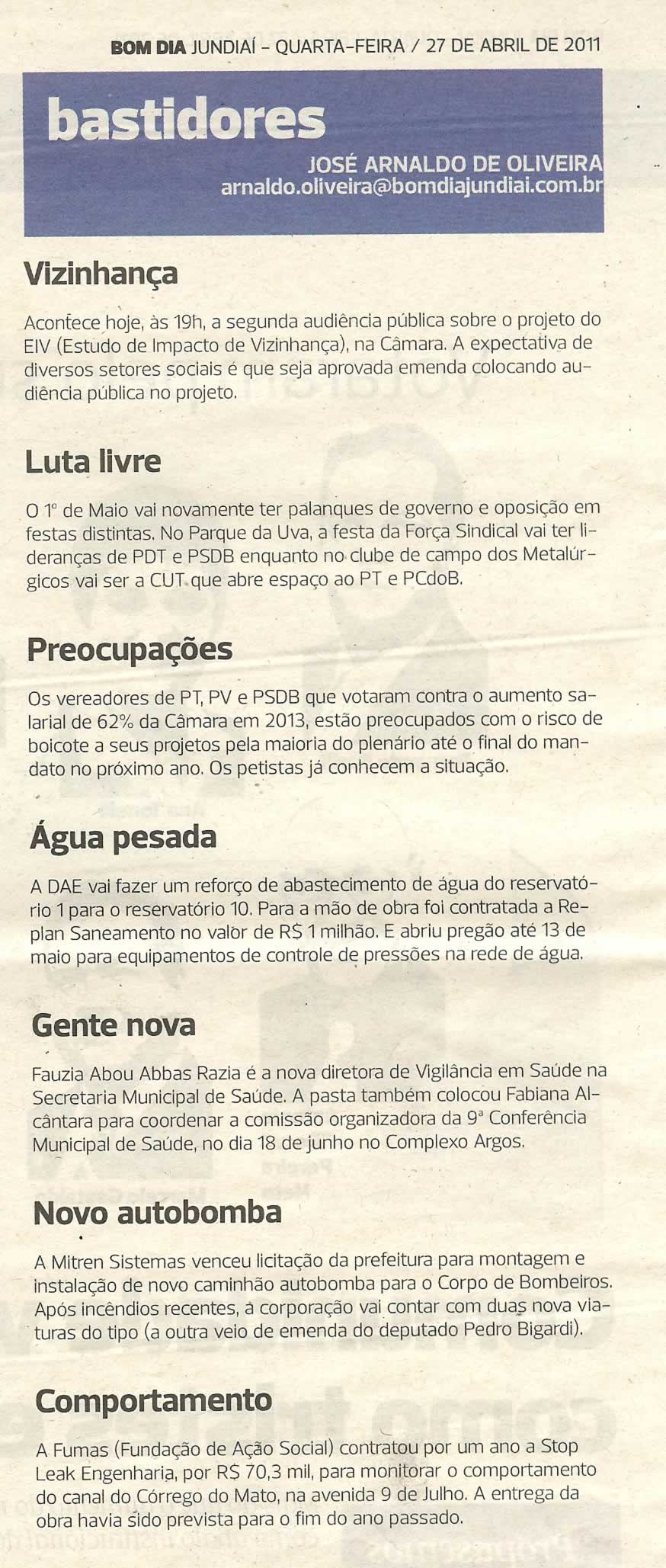 Bom Dia Jundiaí - 27/04/2011