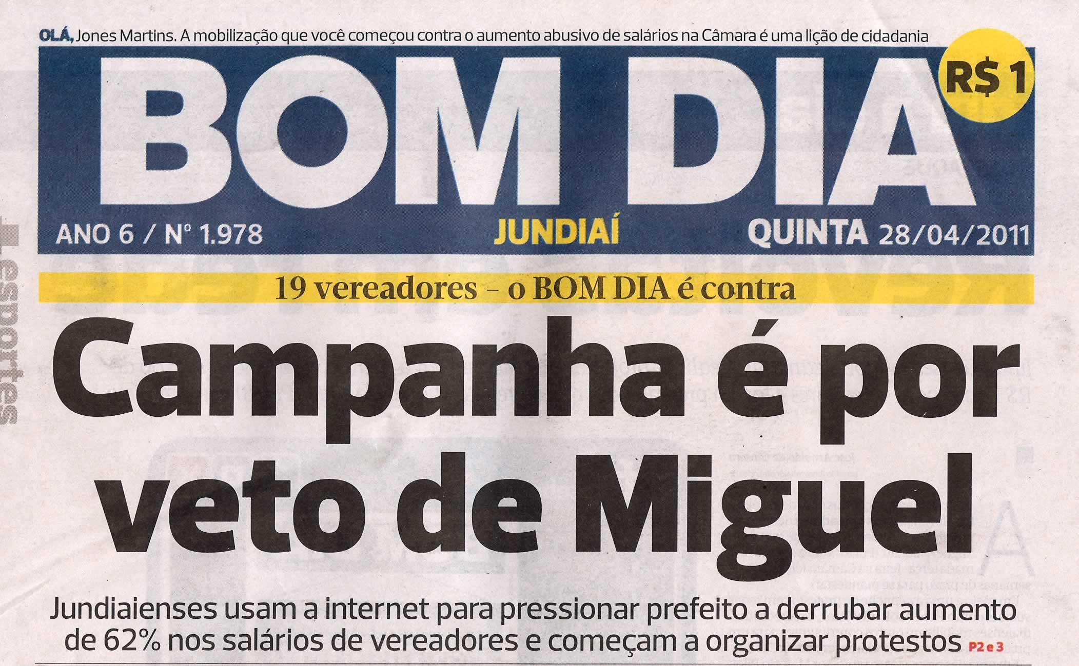 Bom Dia Jundiaí - 28/04/2011