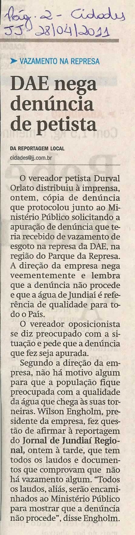 Jornal de Jundiaí - 28/04/2011
