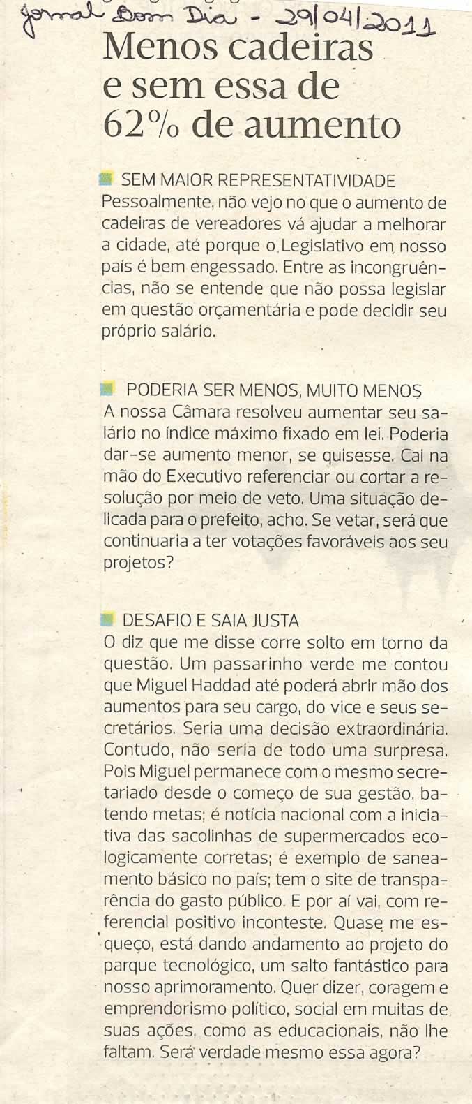 Bom Dia Jundiaí - 29/04/2011