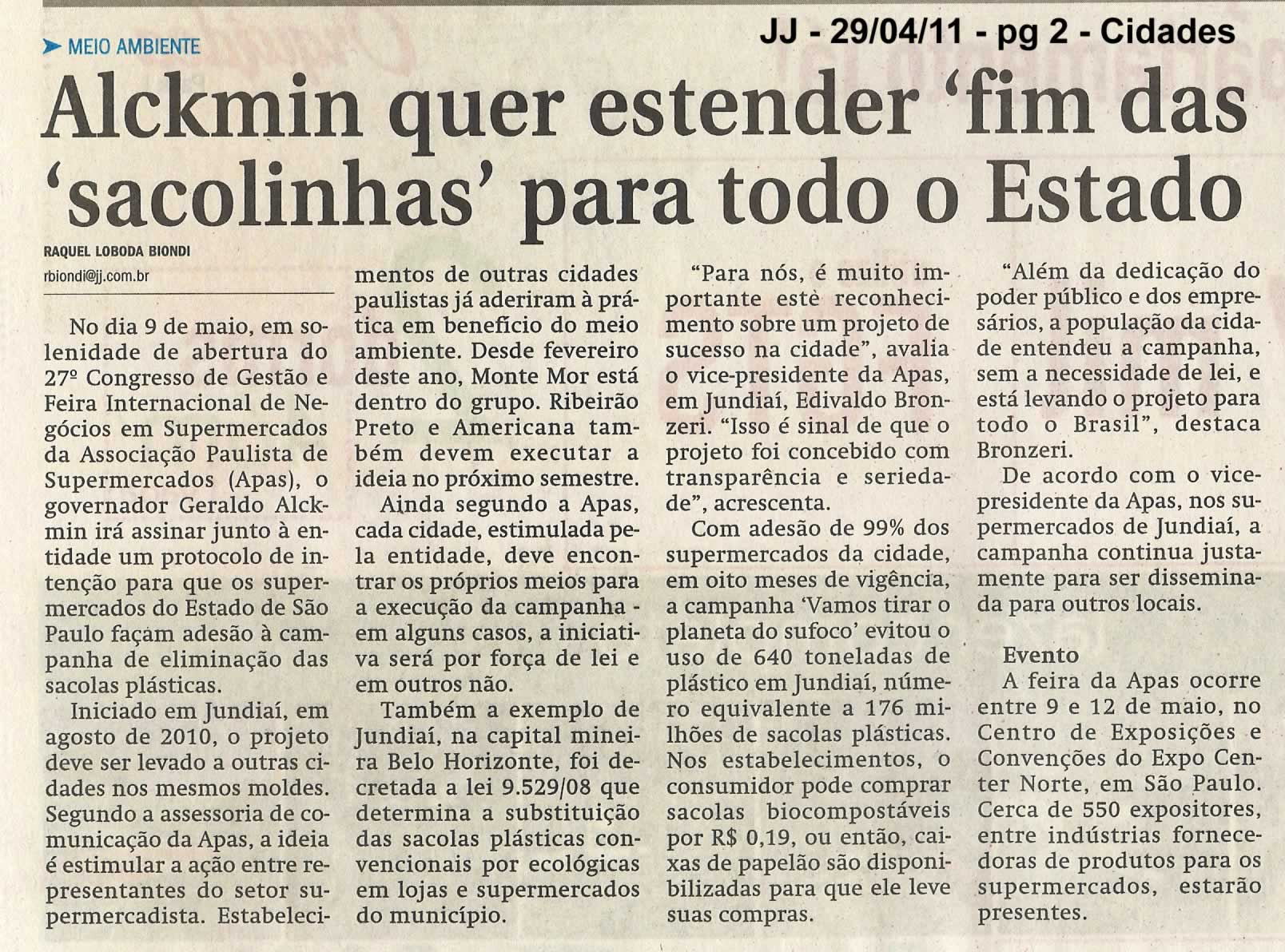 Jornal de Jundiaí - 29/04/2011