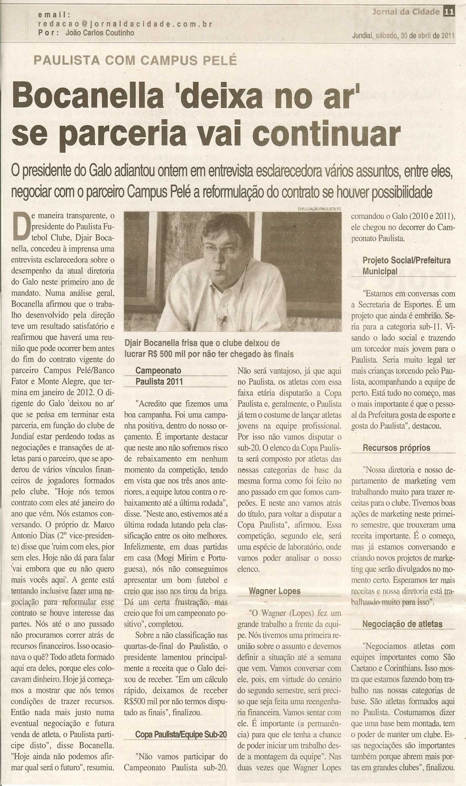 Jornal da Cidade - 30/04/2011