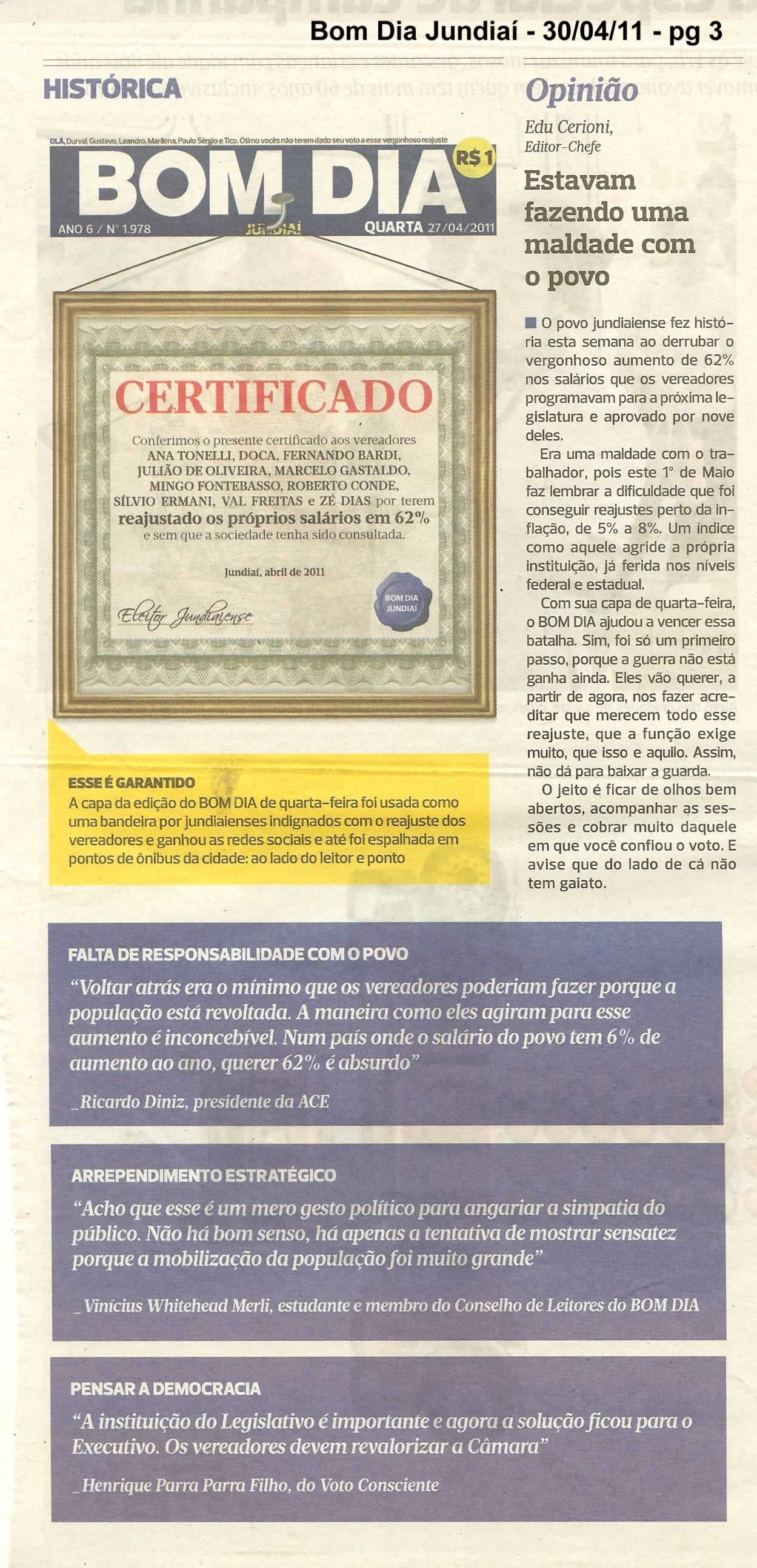 Bom Dia Jundiaí - 30/04/2011
