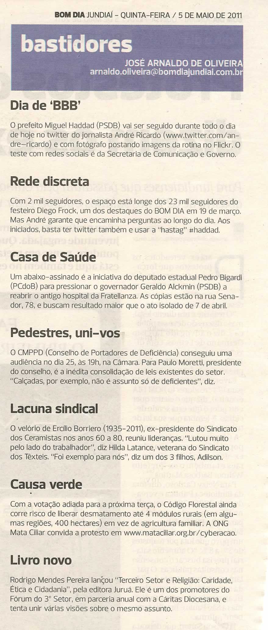 Bom Dia Jundiaí - 05/05/2011