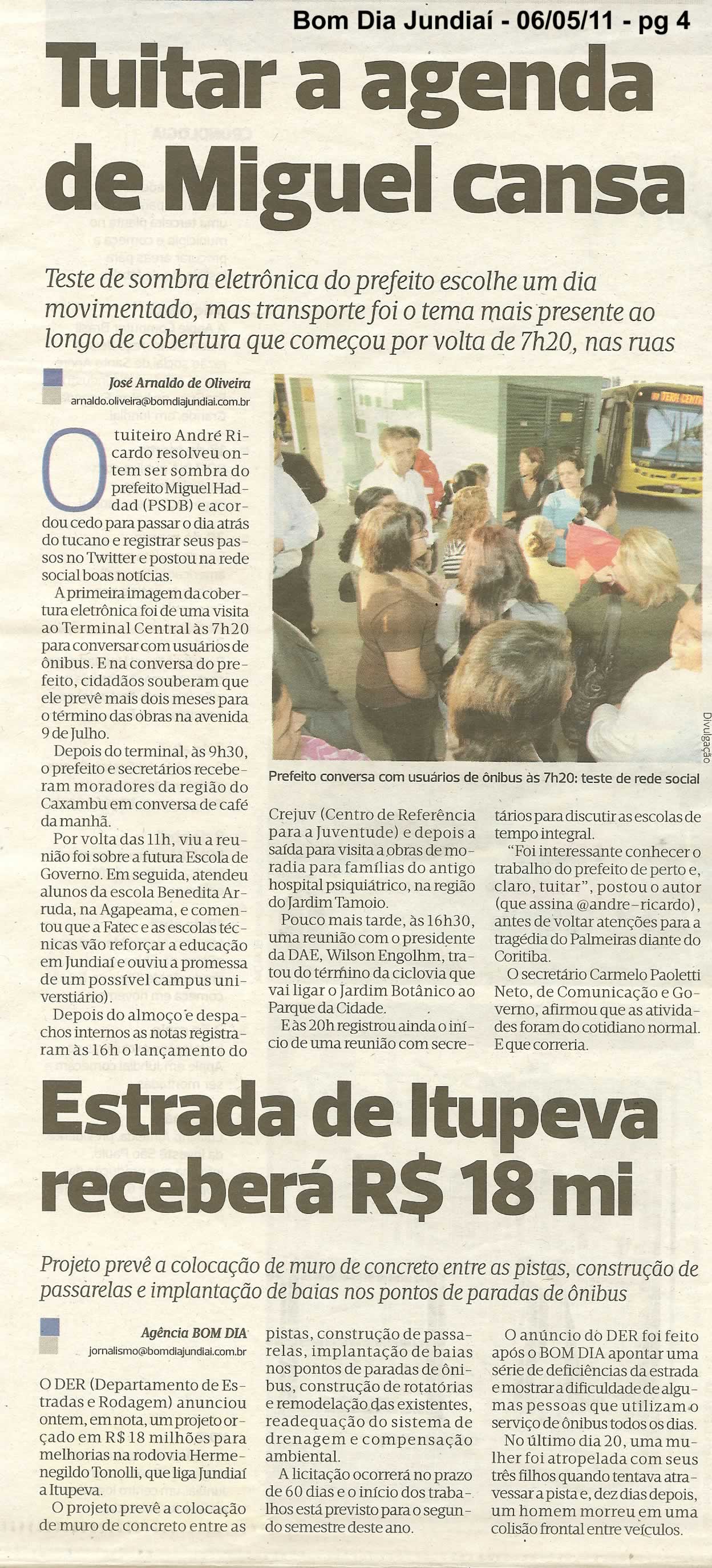 Bom Dia Jundiaí - 06/05/2011