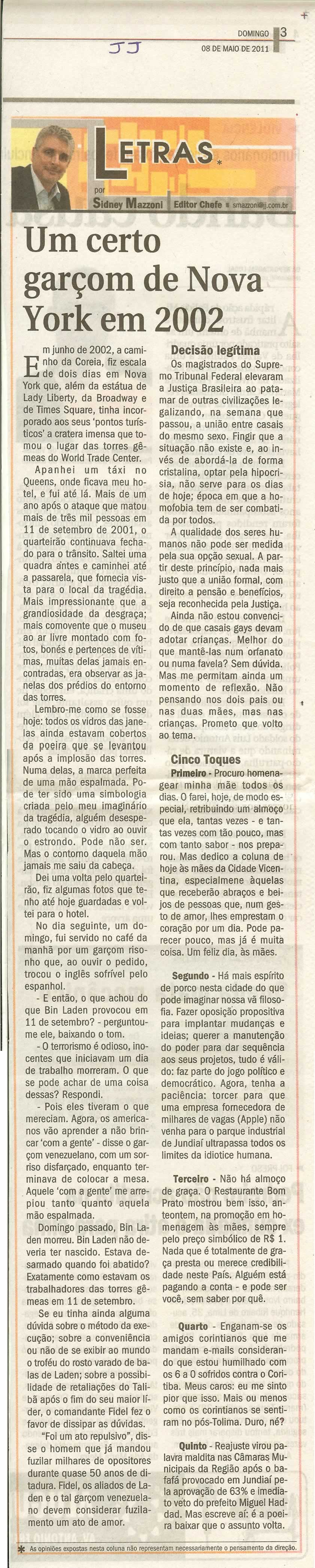Jornal de Jundiaí - 08/05/2011