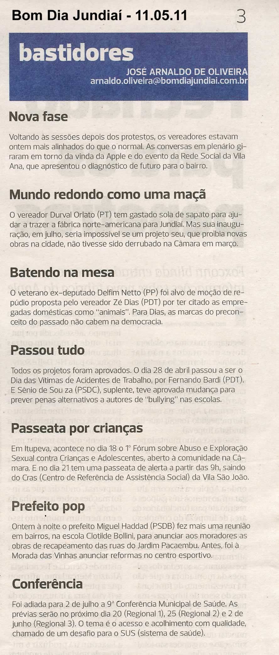 Bom Dia Jundiaí - 11/05/2011