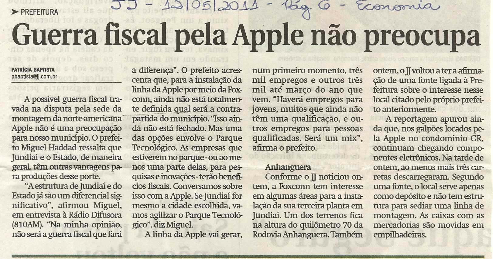 Jornal de Jundiaí - 12/05/2011