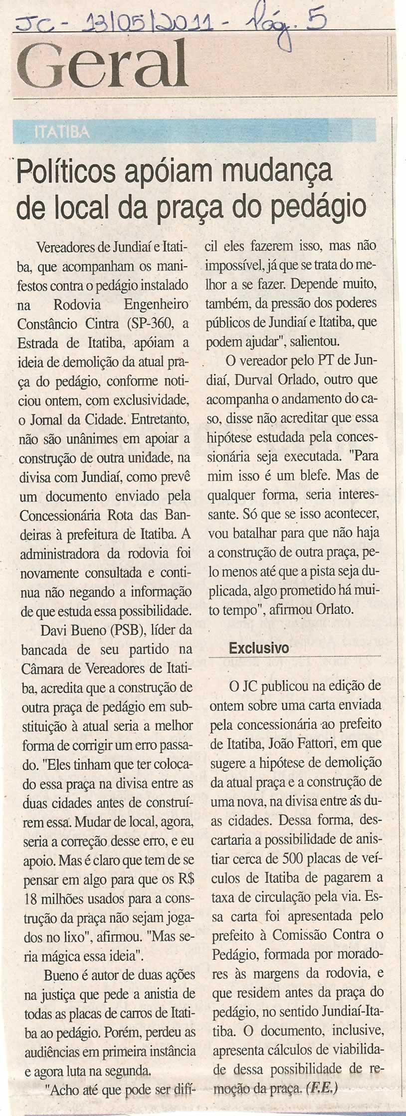 Jornal da Cidade - 13/05/2011