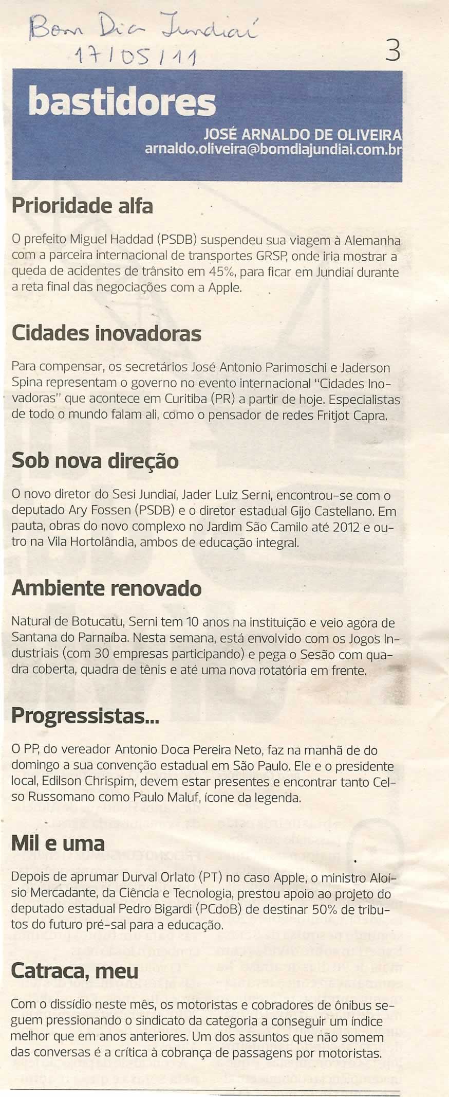 Bom Dia Jundiaí - 17/05/2011