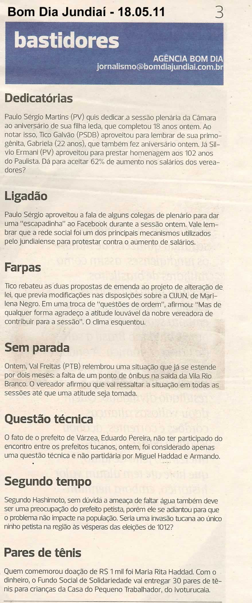 Bom Dia Jundiaí - 18/05/2011