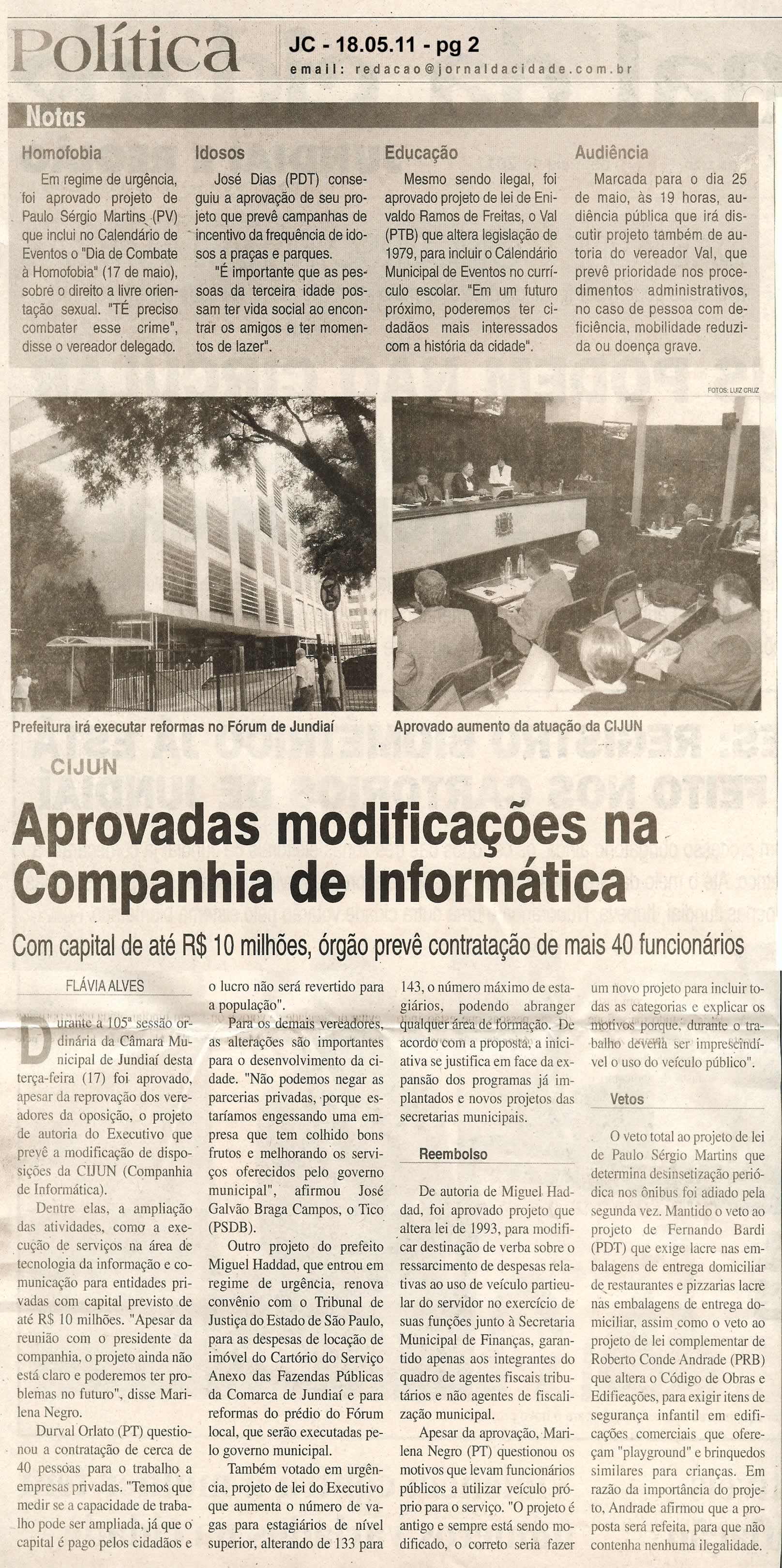 Jornal da Cidade - 18/05/2011
