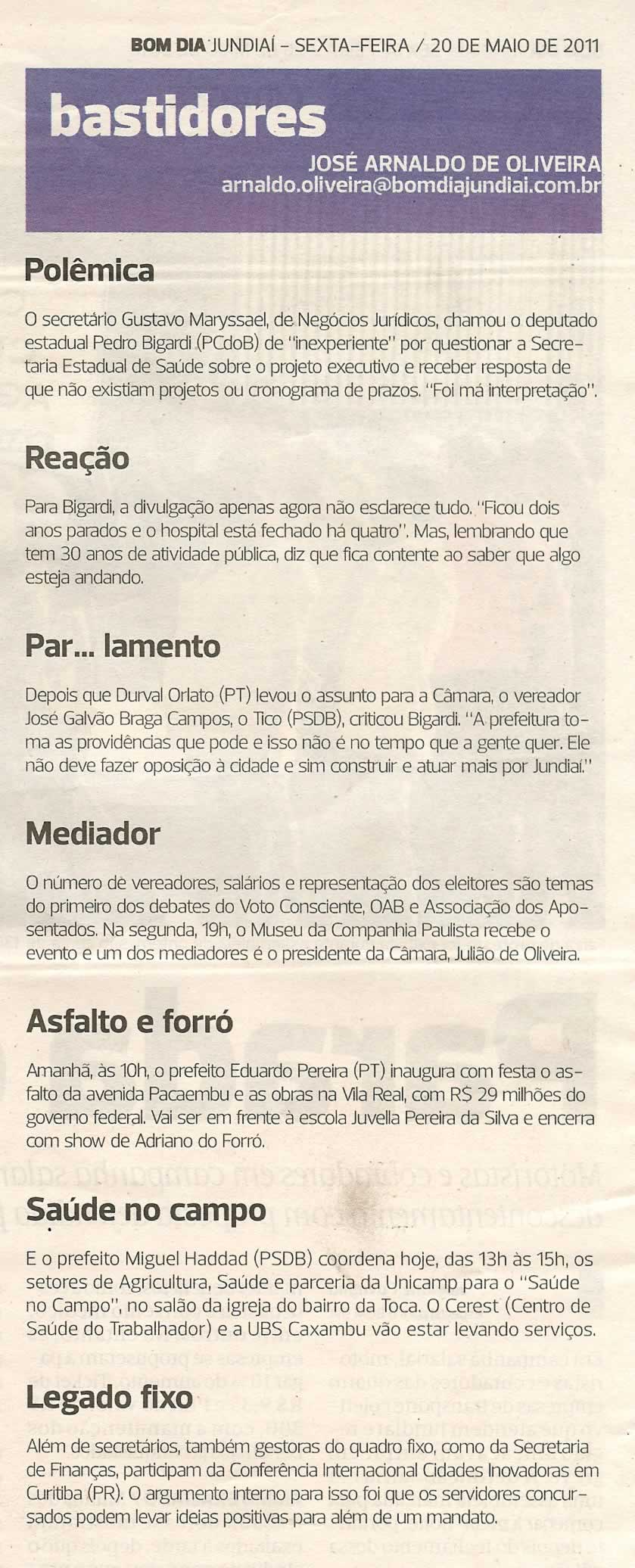 Bom Dia Jundiaí - 20/05/2011