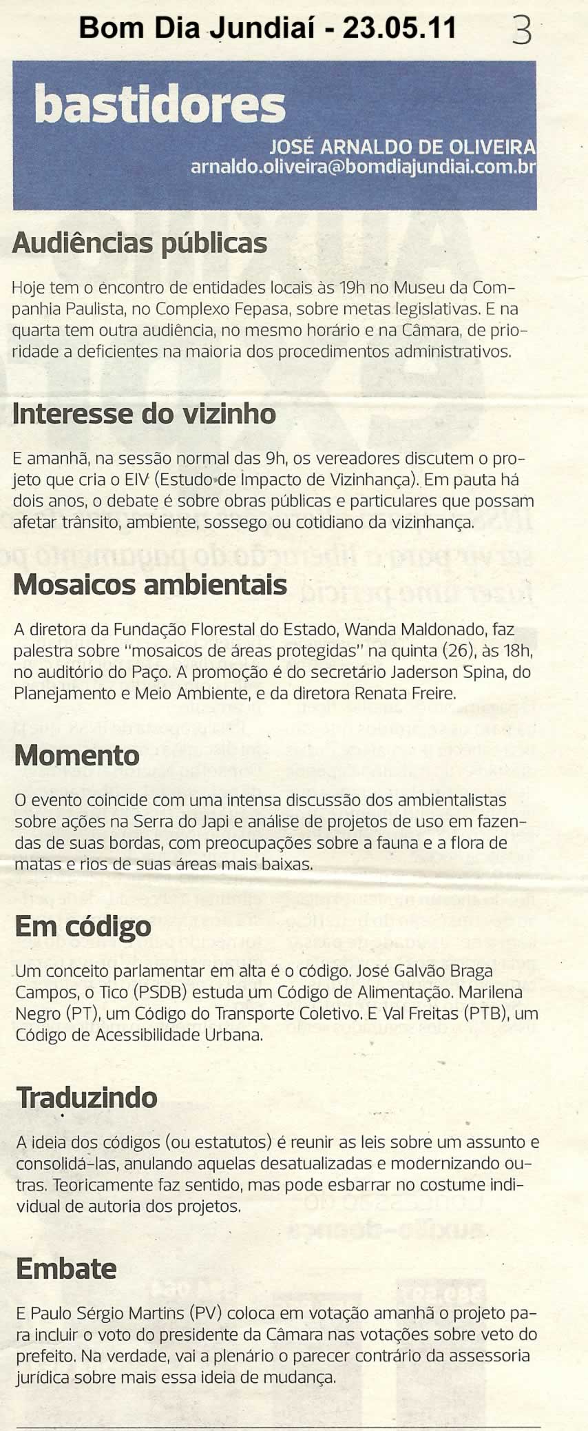 Bom Dia Jundiaí - 23/05/2011