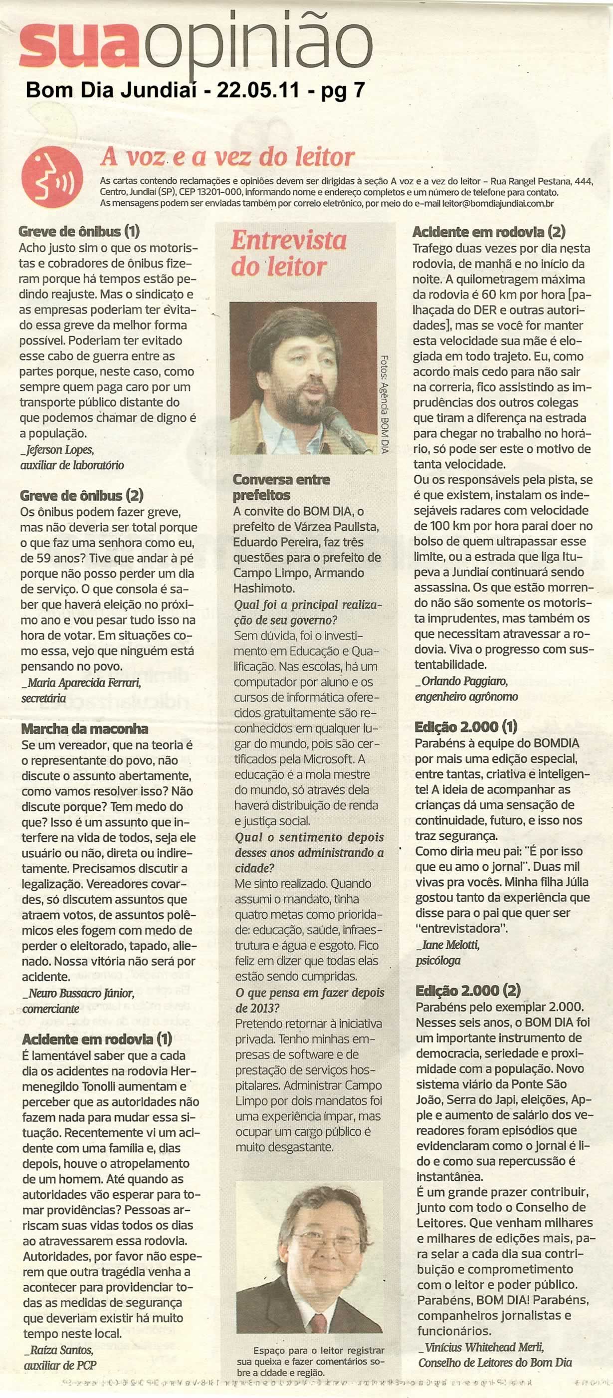 Bom Dia Jundiaí - 22/05/2011