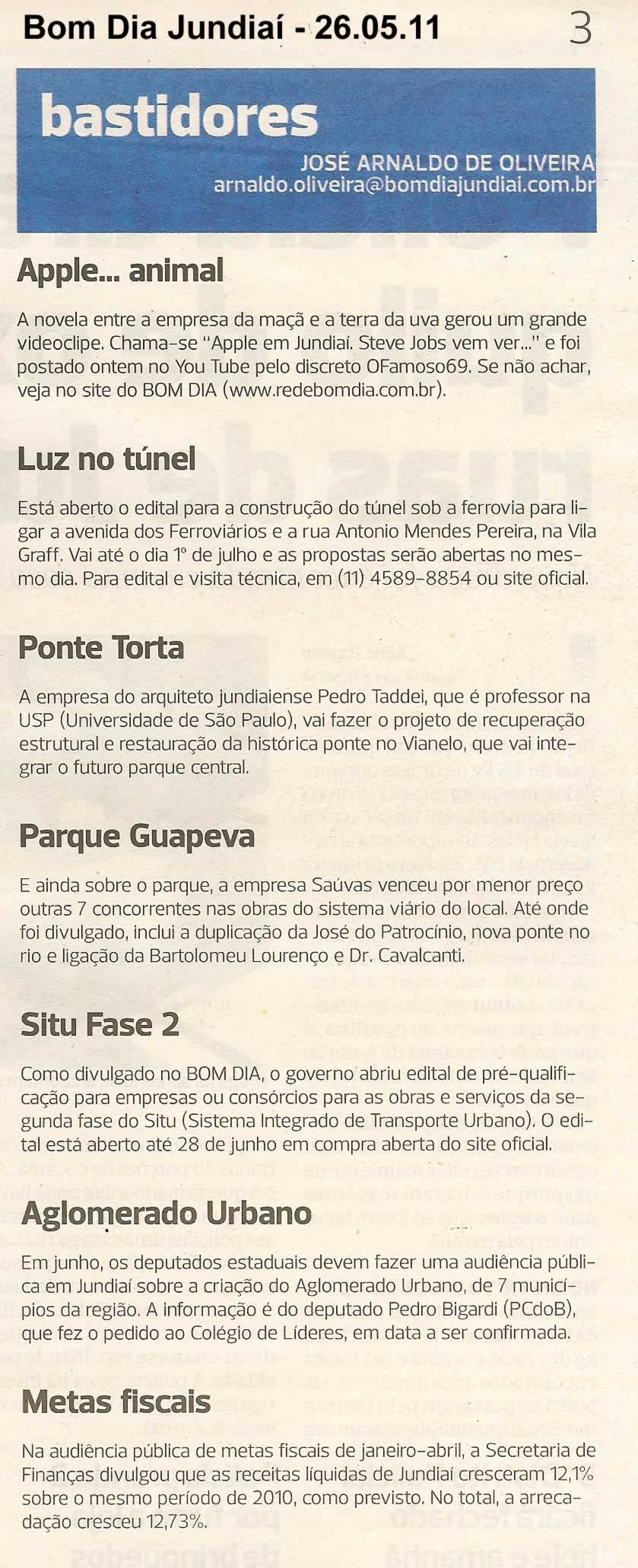 Bom Dia Jundiaí - 26/05/2011