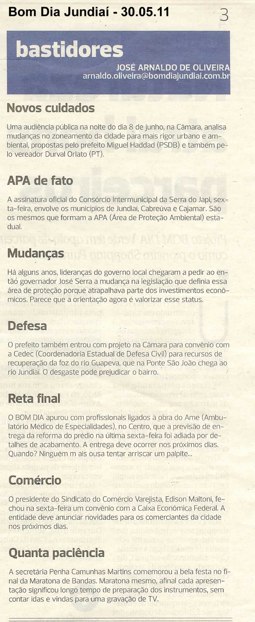 Bom Dia Jundiaí - 30/05/2011