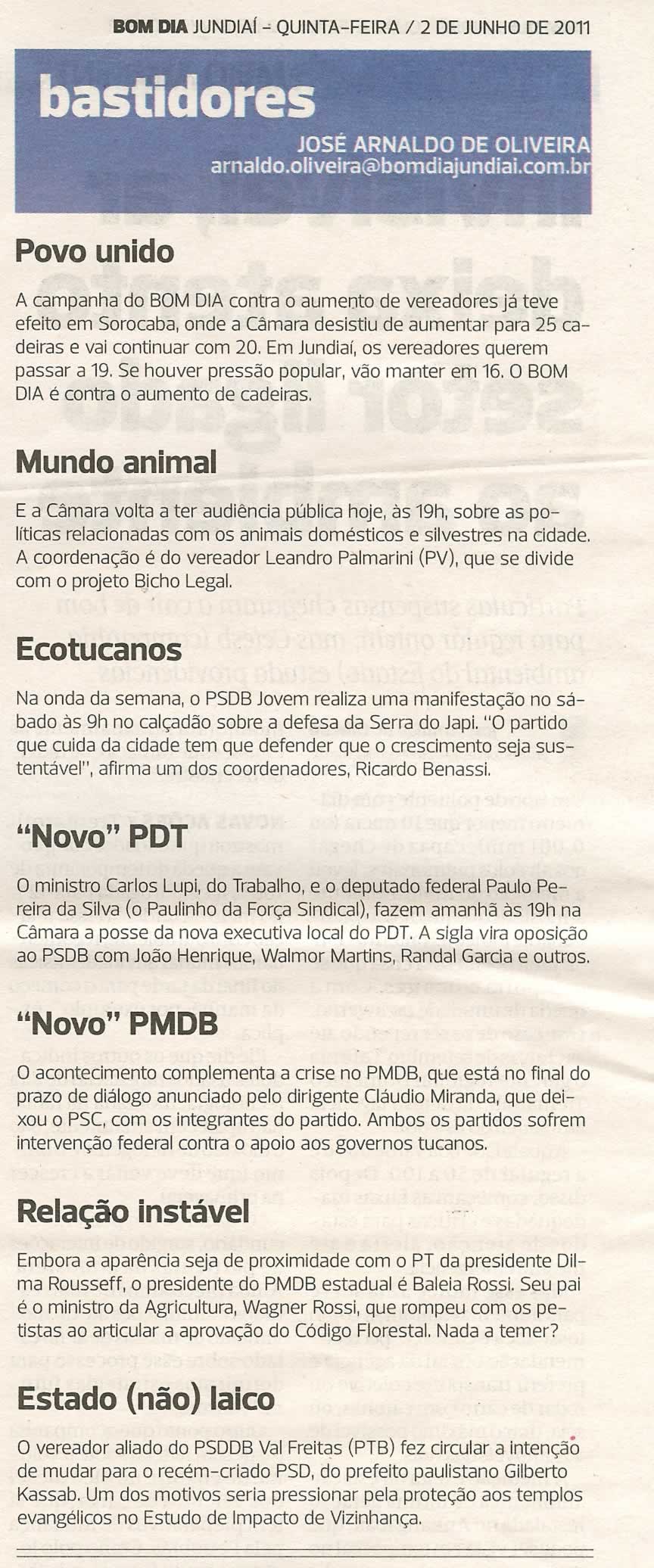 Bom Dia Jundiaí - 02/06/2011