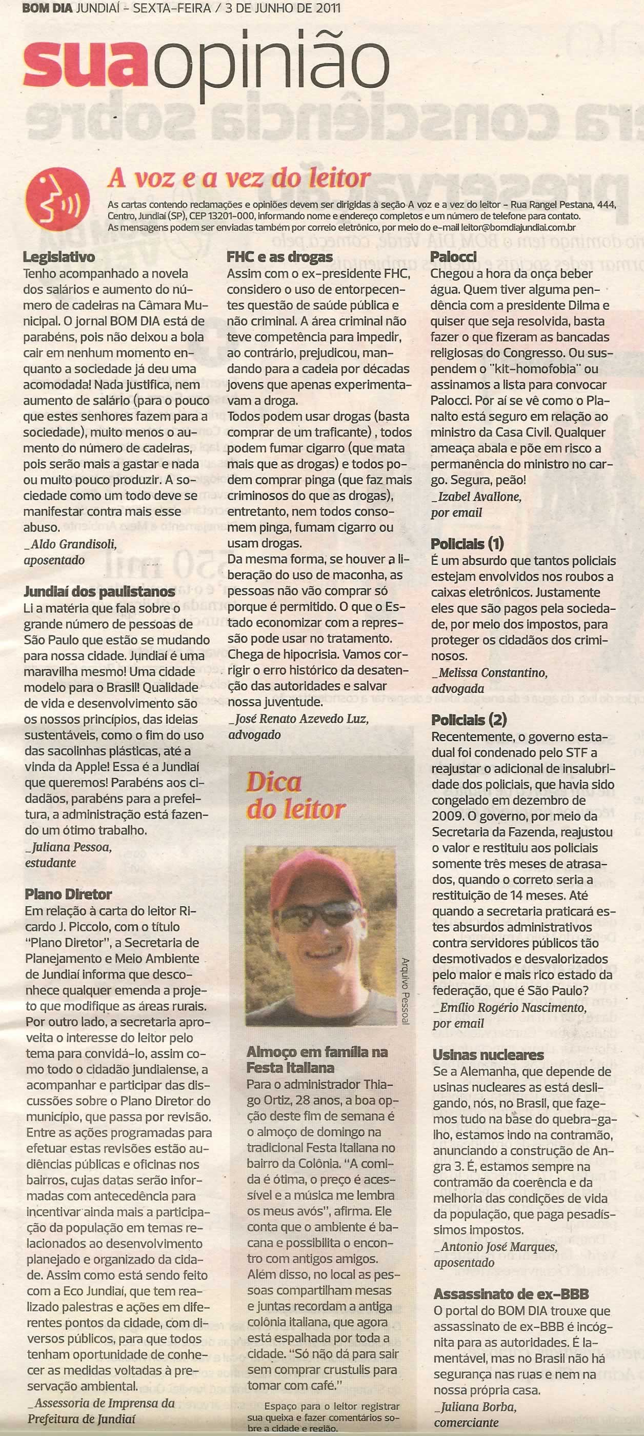 Bom Dia Jundiaí - 03/06/2011