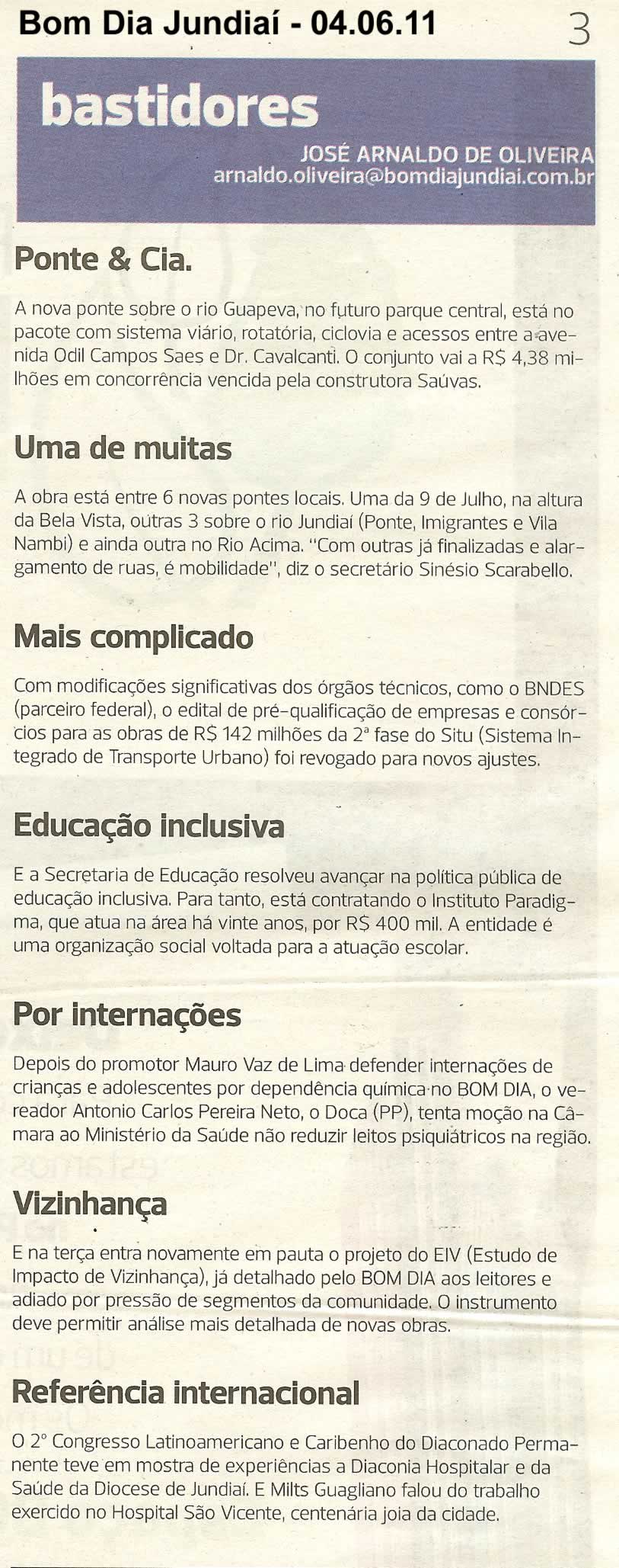 Bom Dia Jundiaí - 04/06/2011