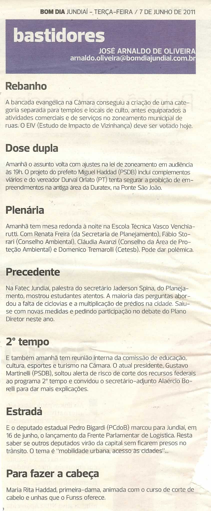 Bom Dia Jundiaí - 07/06/2011