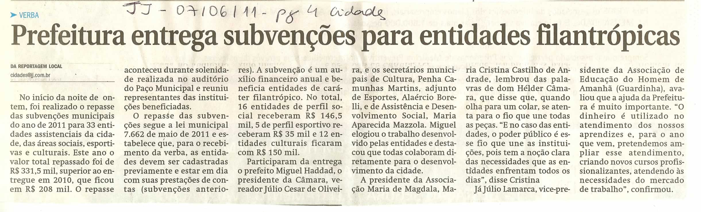 Jornal de Jundiaí - 07/06/2011