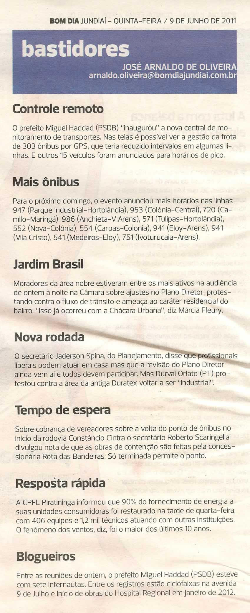Bom Dia Jundiaí - 09/06/2011