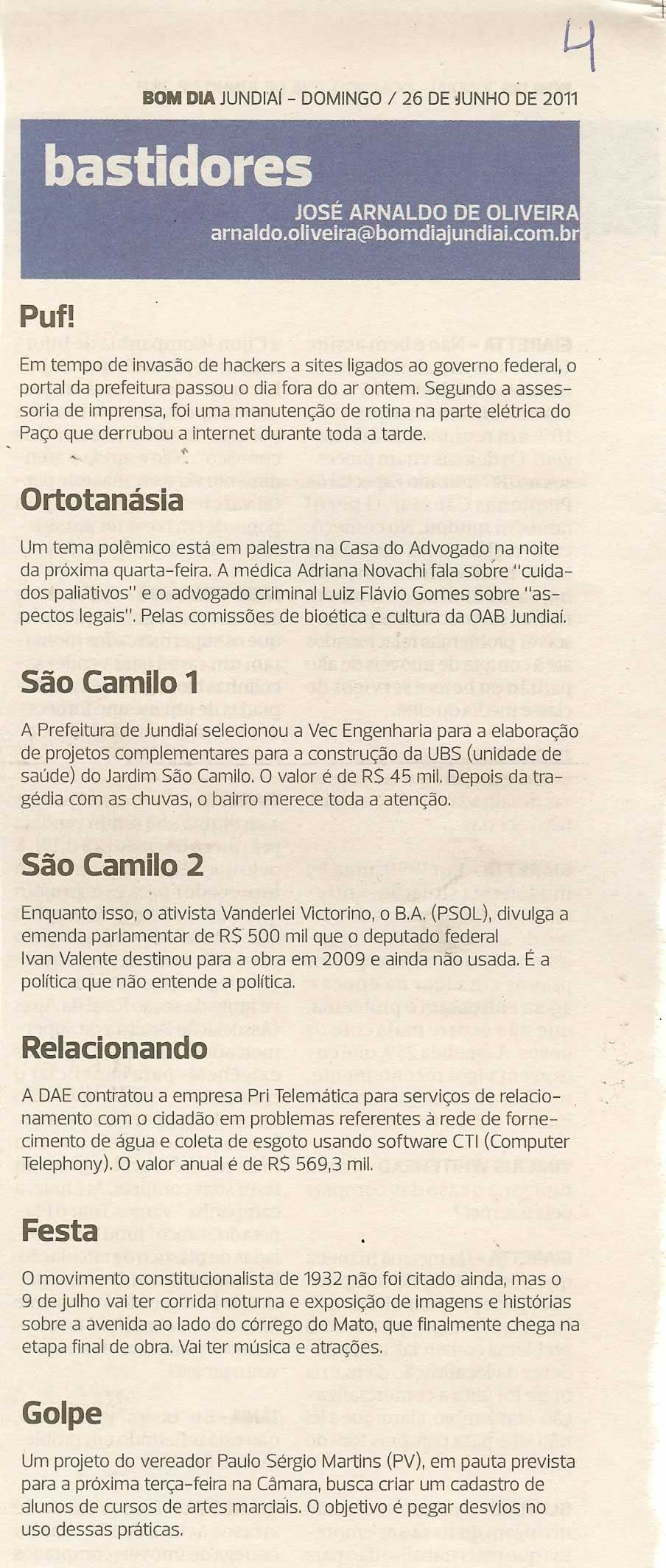 Bom Dia Jundiaí - 26/06/2011