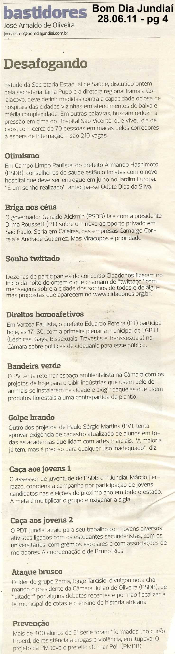 Bom Dia Jundiaí - 28/06/2011