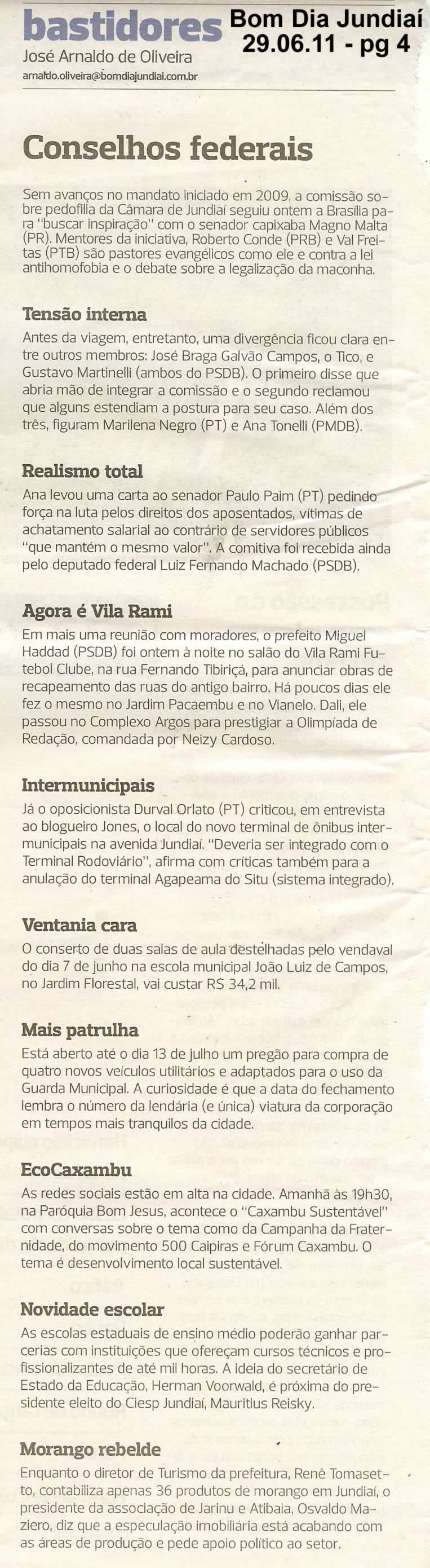 Bom Dia Jundiaí - 29/06/2011