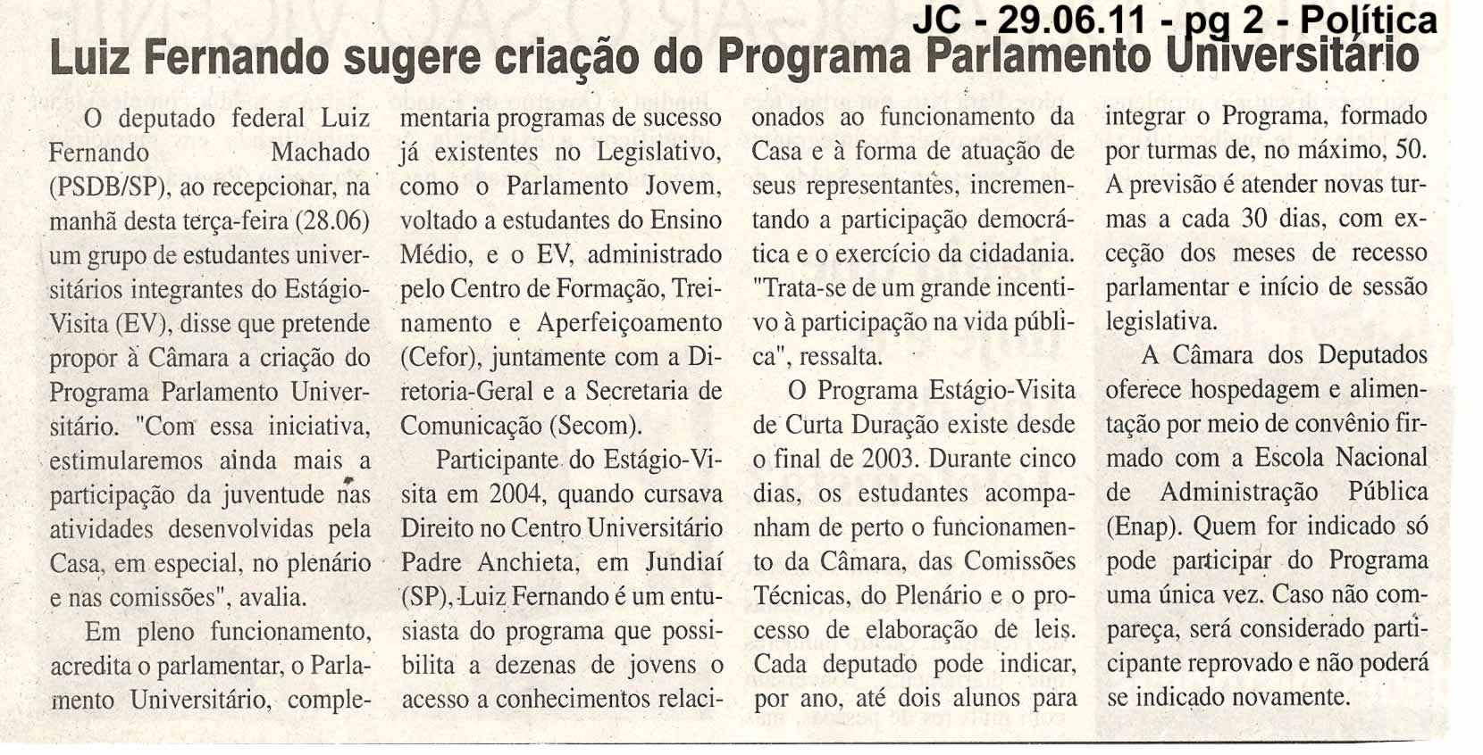 Jornal da Cidade - 29/06/2011