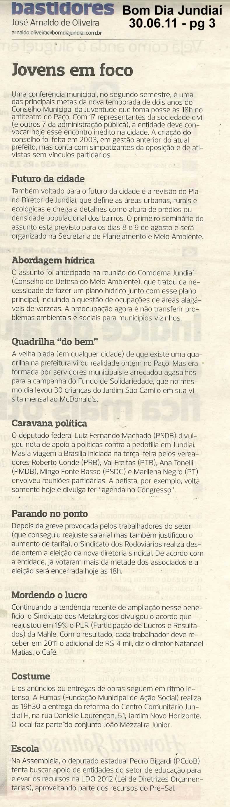 Bom Dia Jundiaí - 30/06/2011