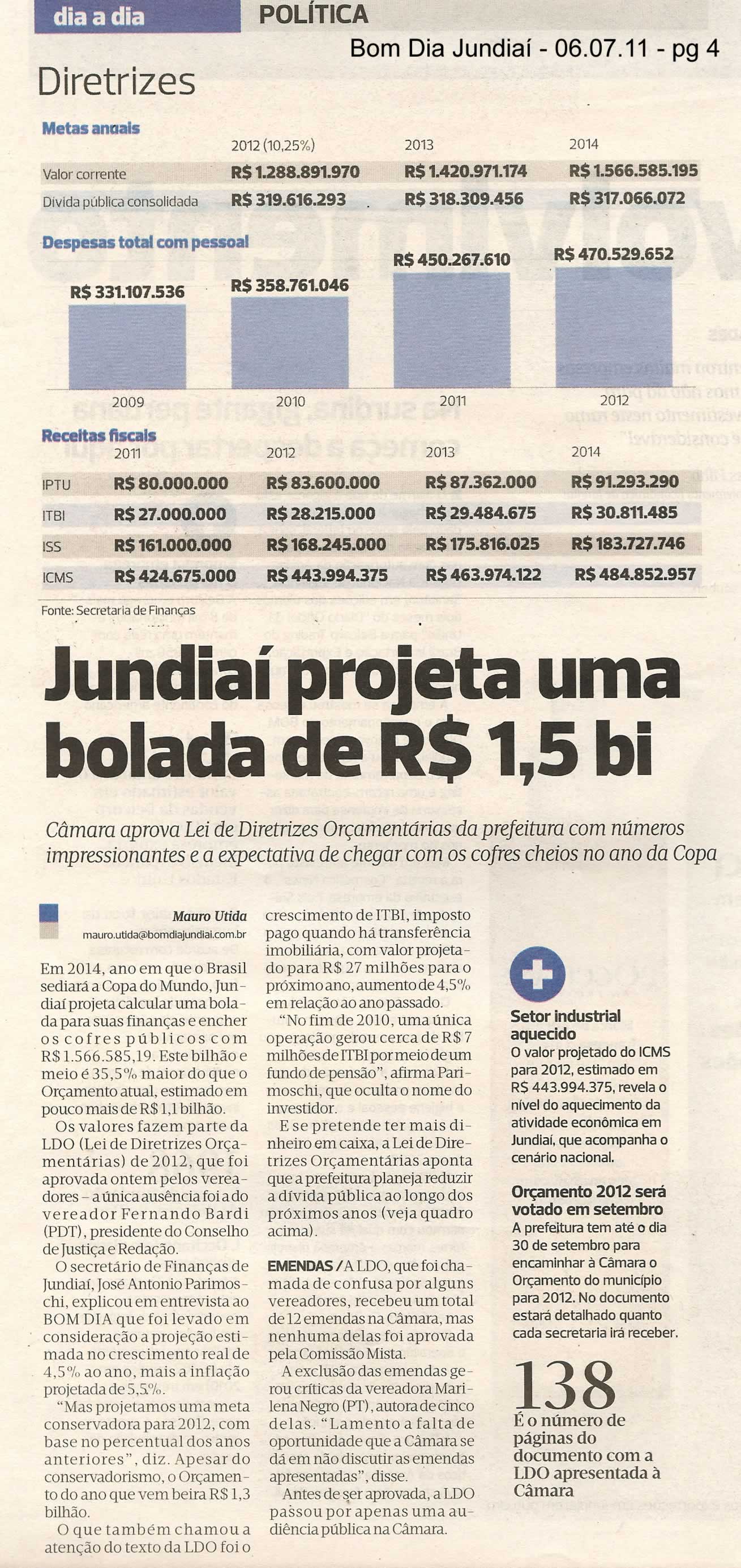 Bom Dia Jundiaí - 06/07/2011
