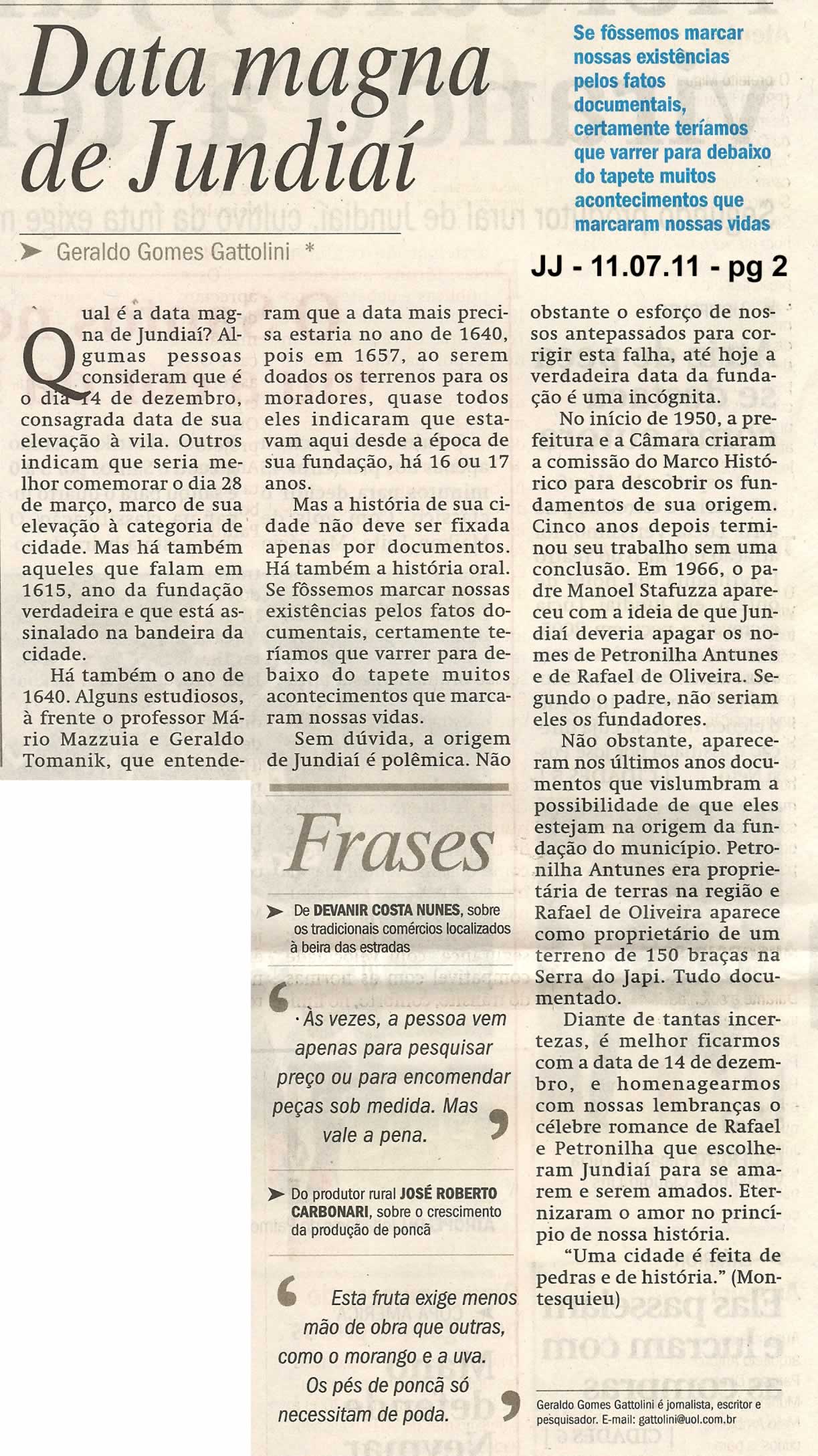 Jornal de Jundiaí - 11/07/2011