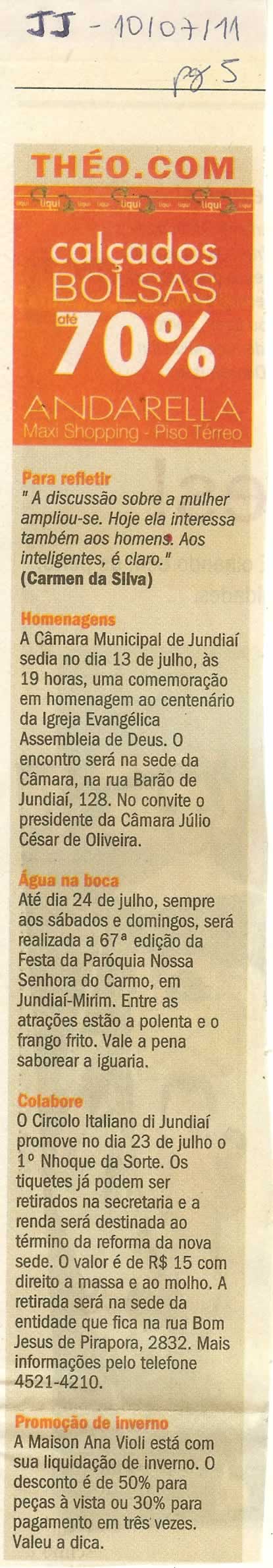 Jornal de Jundiaí - 10/07/2011
