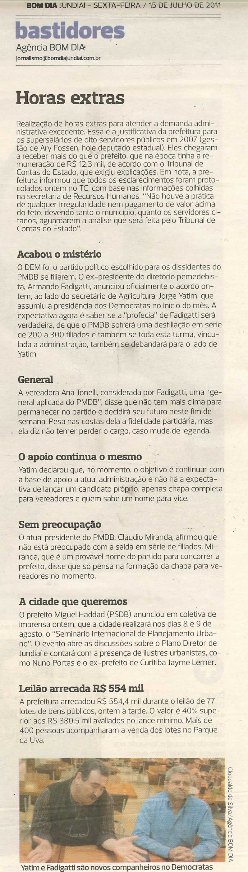Bom Dia Jundiaí - 15/07/2011