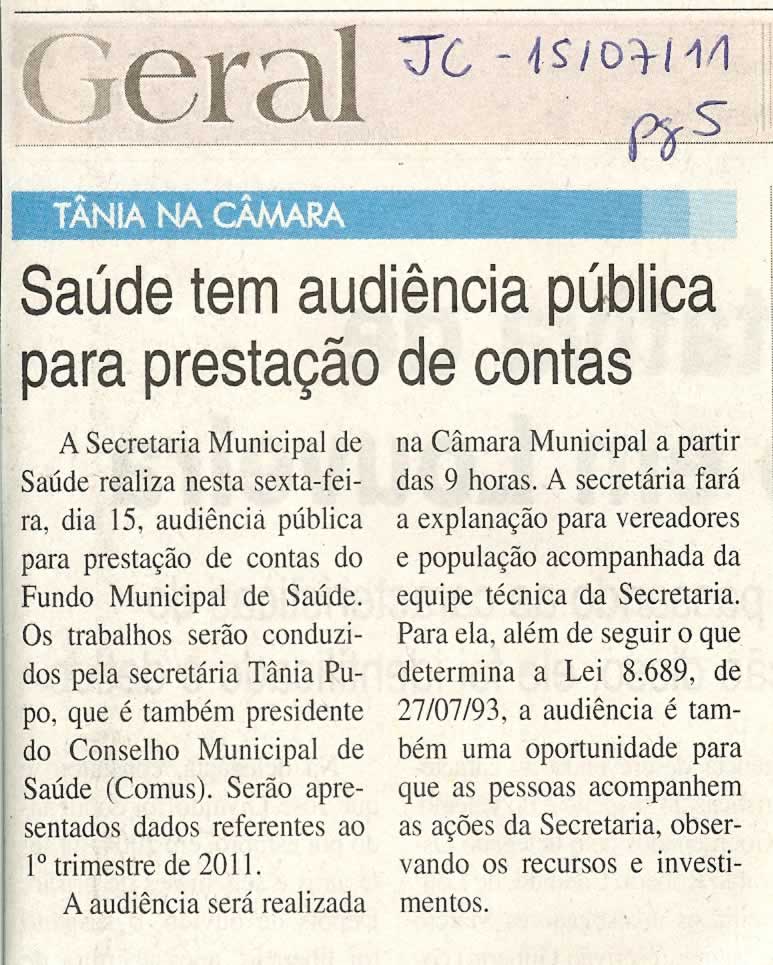 Jornal da Cidade - 15/07/2011