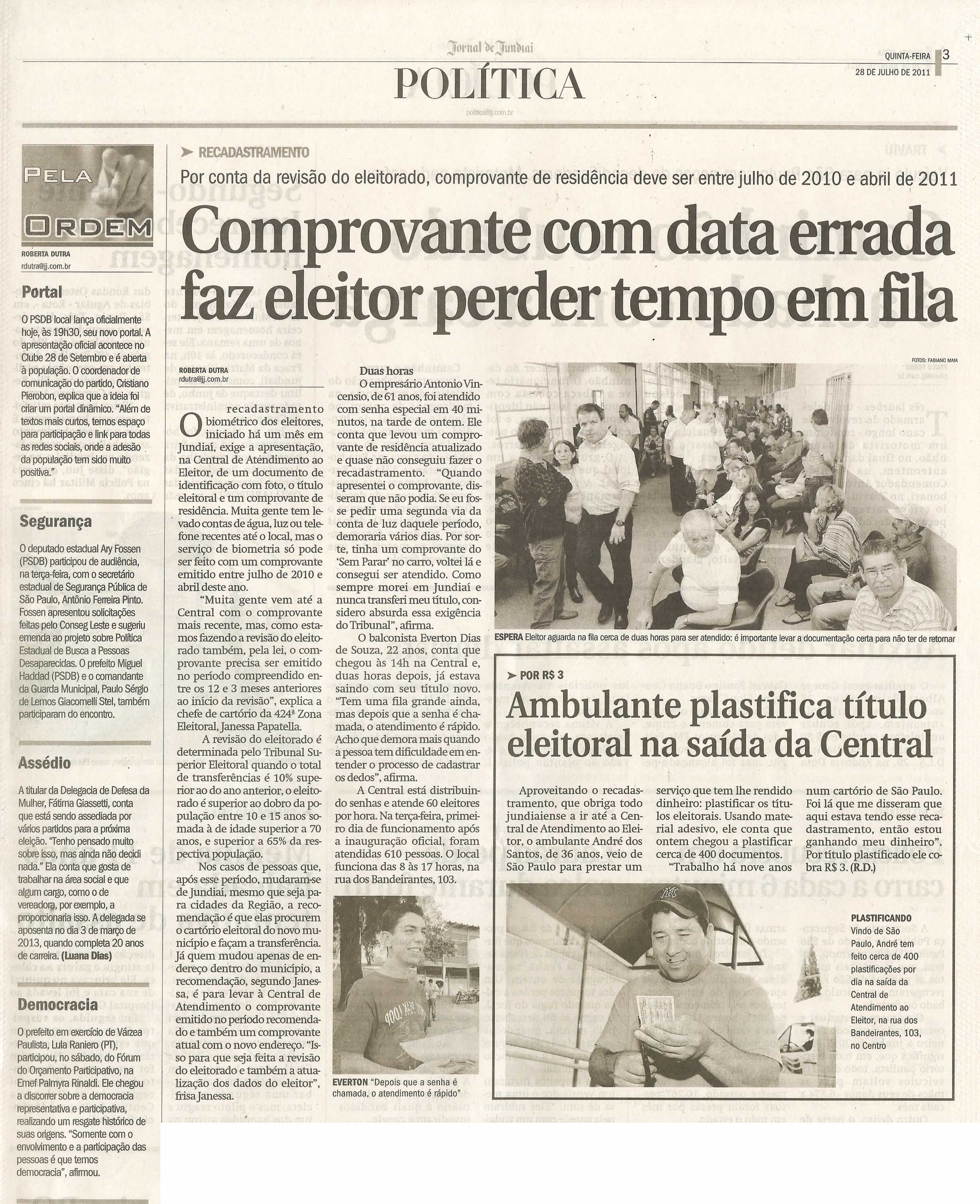 Jornal de Jundiaí - 28/07/2011