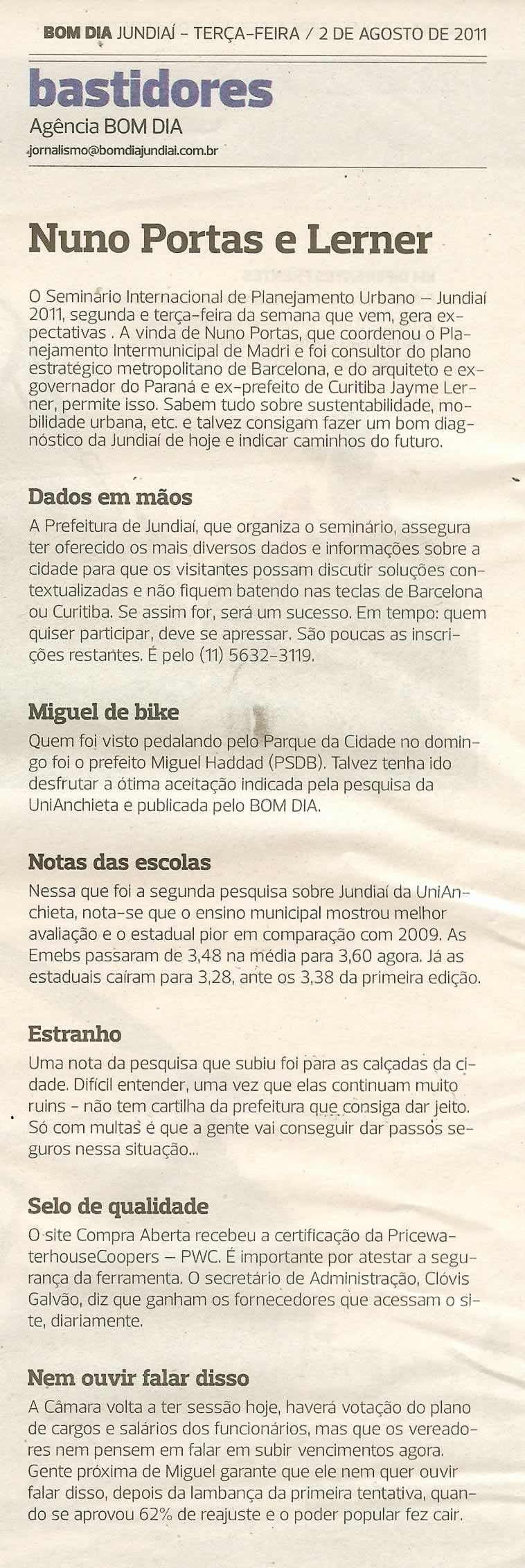Bom Dia Jundiaí - 02/08/2011