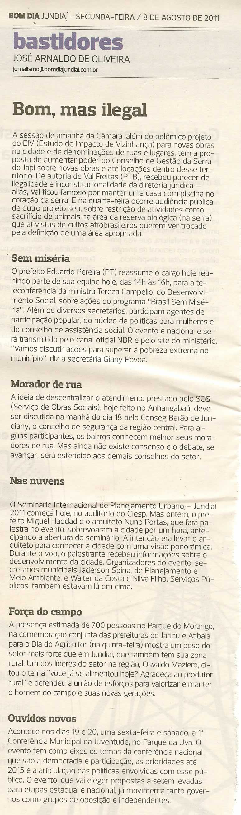 Bom Dia Jundiaí - 08/08/2011