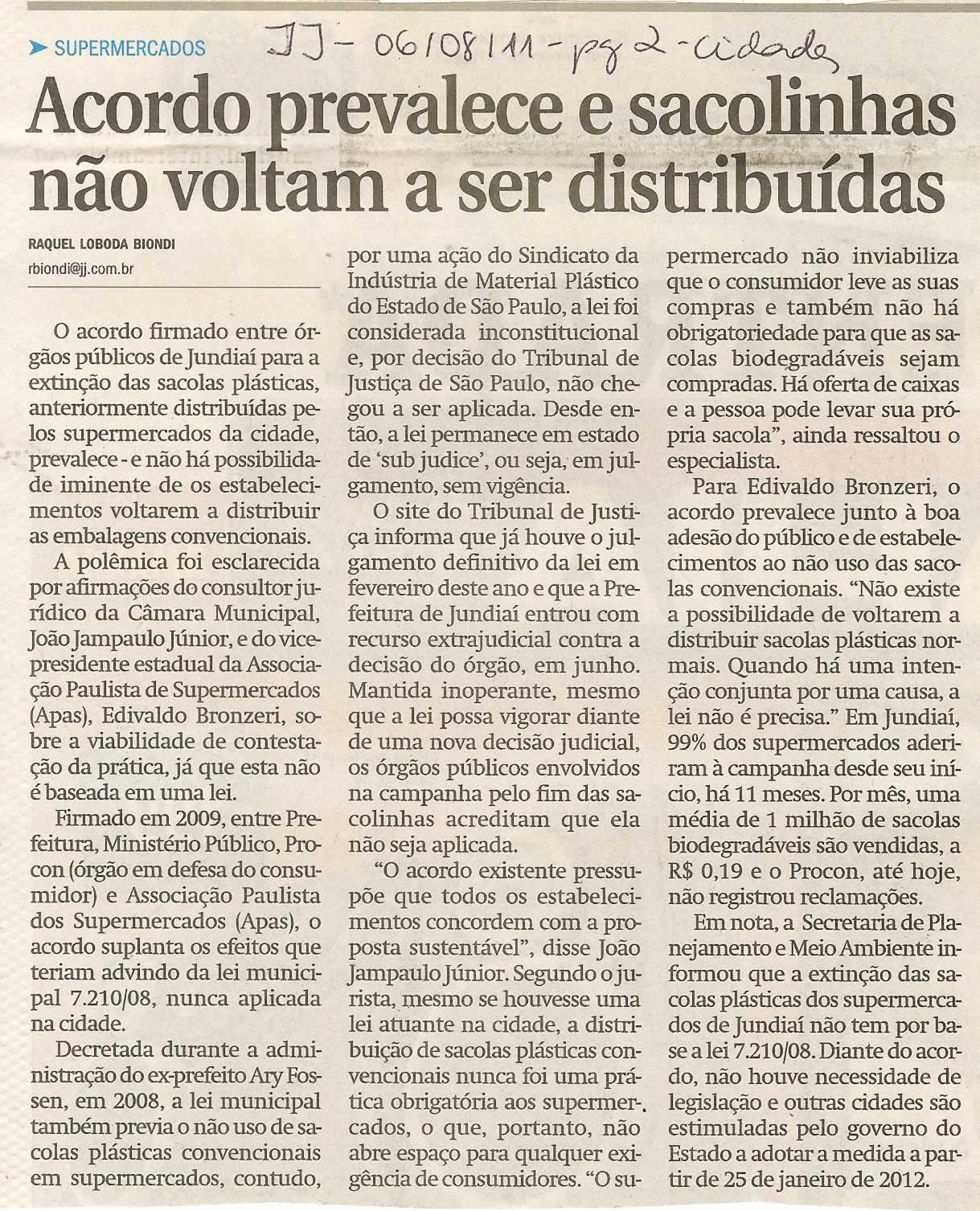Jornal de Jundiaí - 06/08/2011